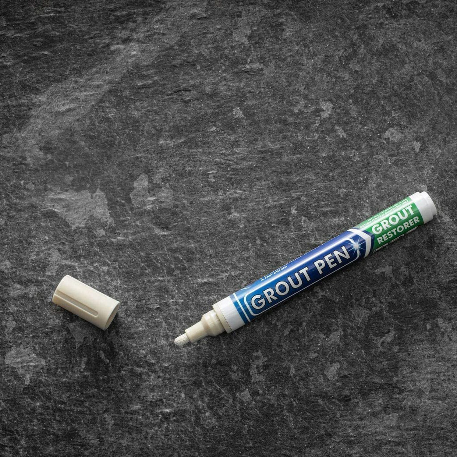 Grout Pen Ivory Tile Paint Marker: Waterproof Tile Grout Colorant w/ Extra Tips