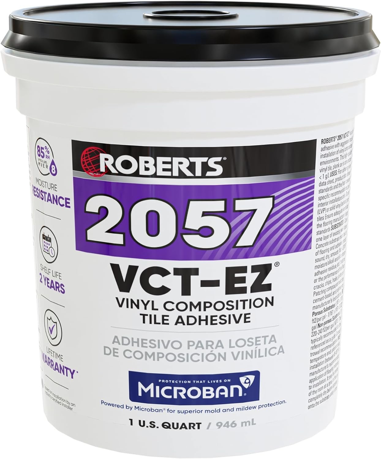 Versatile 1 Quart Vinyl Tile Adhesive – Ideal for Indoor & Commercial Use