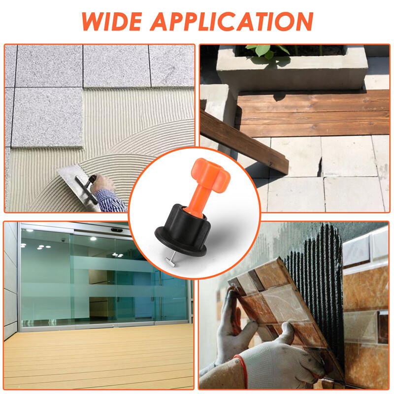 50/200pcs Tile Leveling System Kit Reusable Tile Spacer Wall Floor Clips Tools