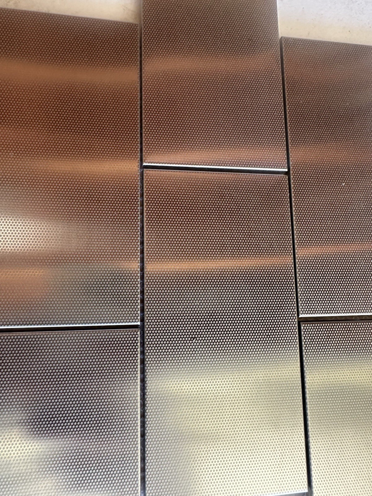 3×6 Inch Aluminum Mosaic On Ceramic Tile Backing Mesh Mounted Kitchen Backsplash