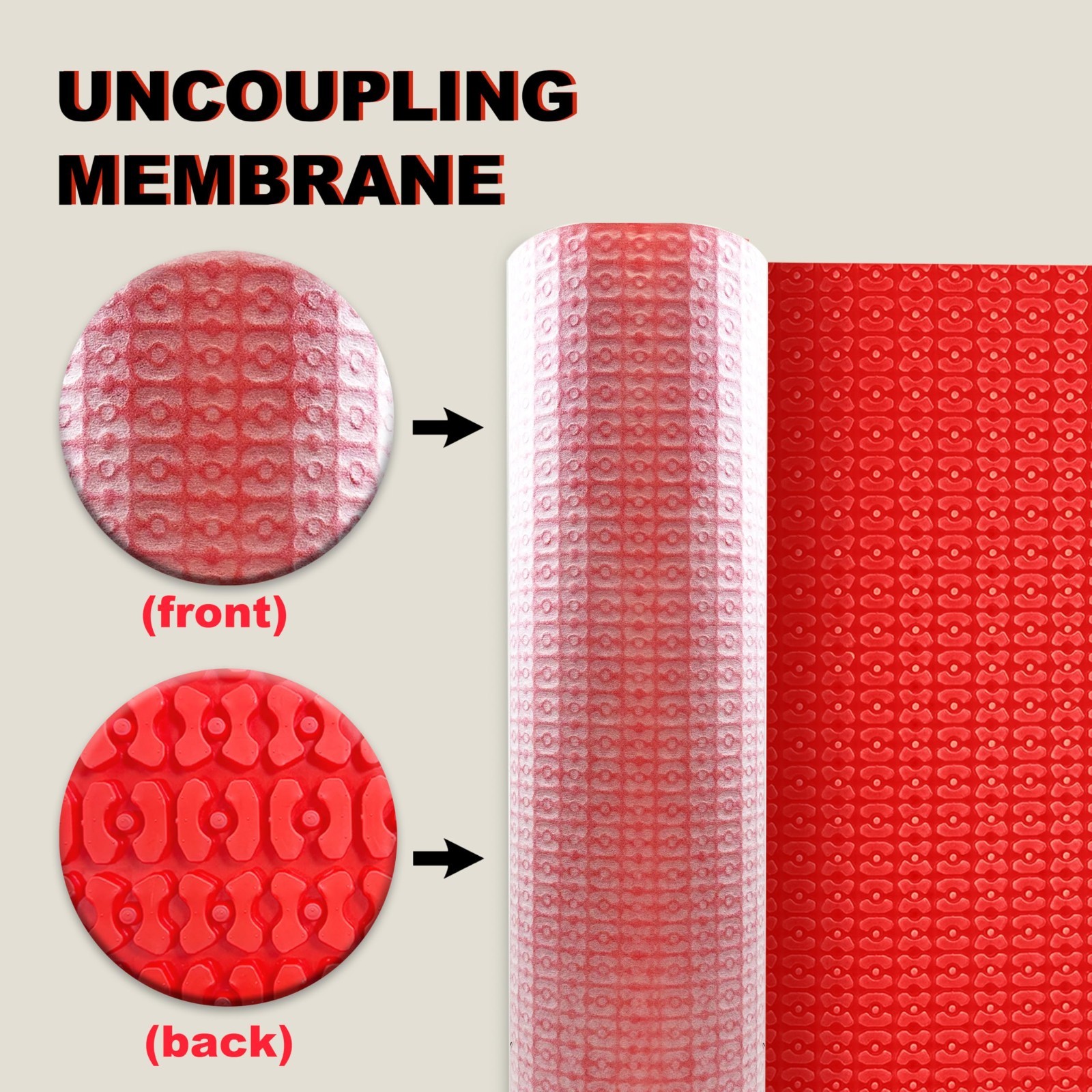 Uncoupling Membrane 54 to 161 sq ft Rolls, Heating Cable Underlayment Membrane