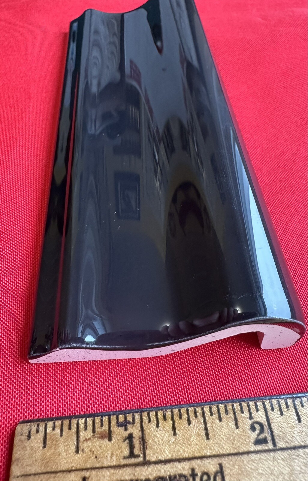 1 pc. Glossy Black: Ceramic Chair Rail made by American Olean, 2-1/2″ X 6″