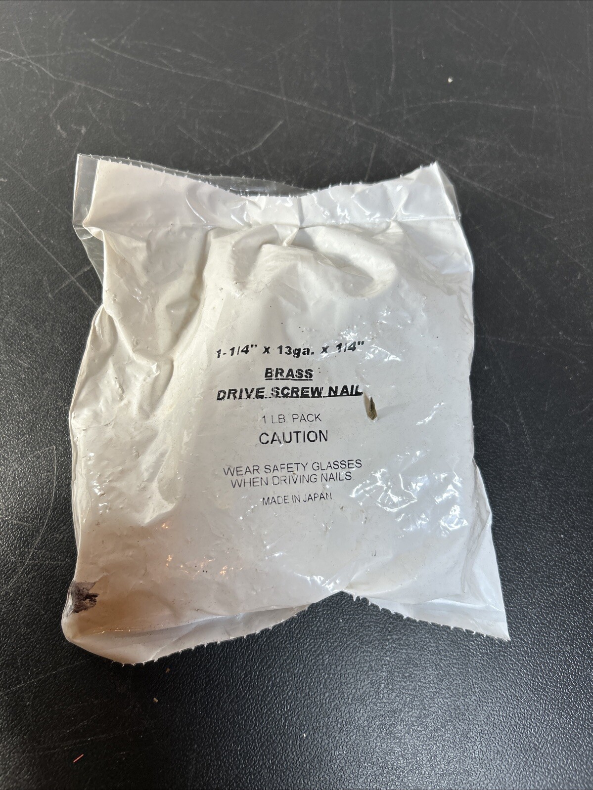1-1/4″ Brass Coated Gold Screw Nails. 1 Lb Pack