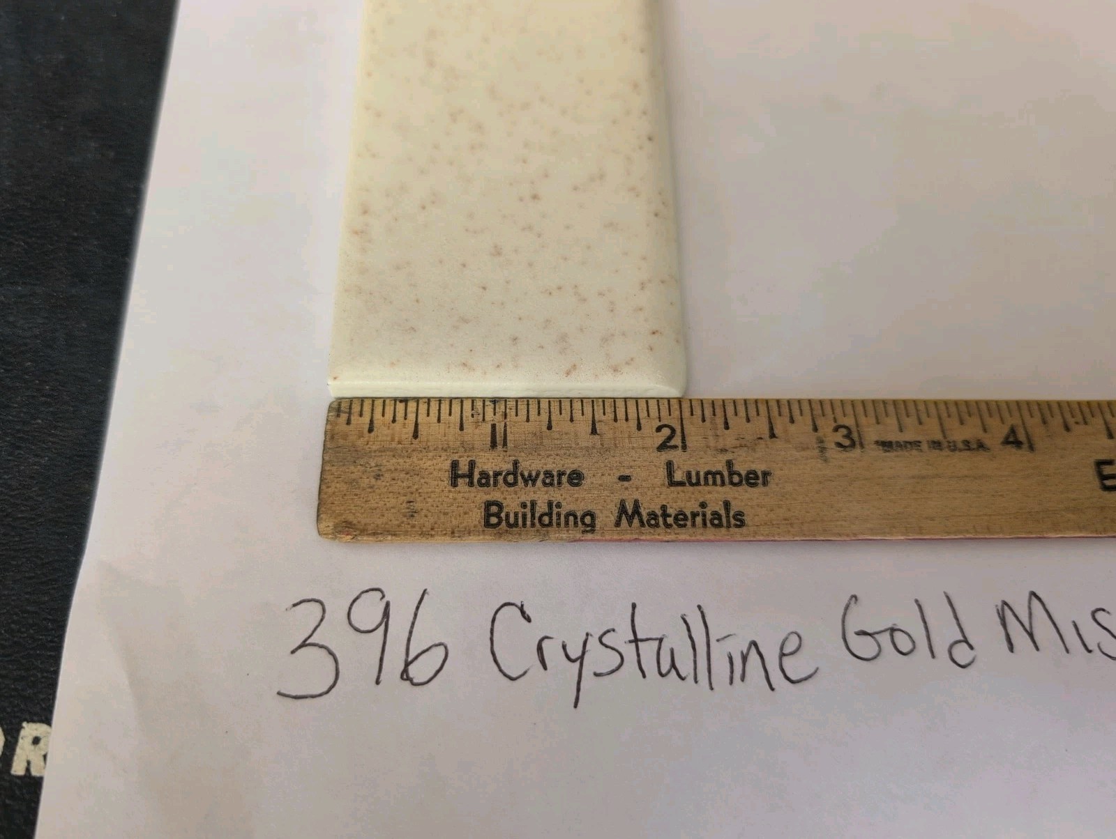 2 pcs American Olean Crystalline 396 Gold Mist Ceramic Tile 2×6 Bullnose S4269