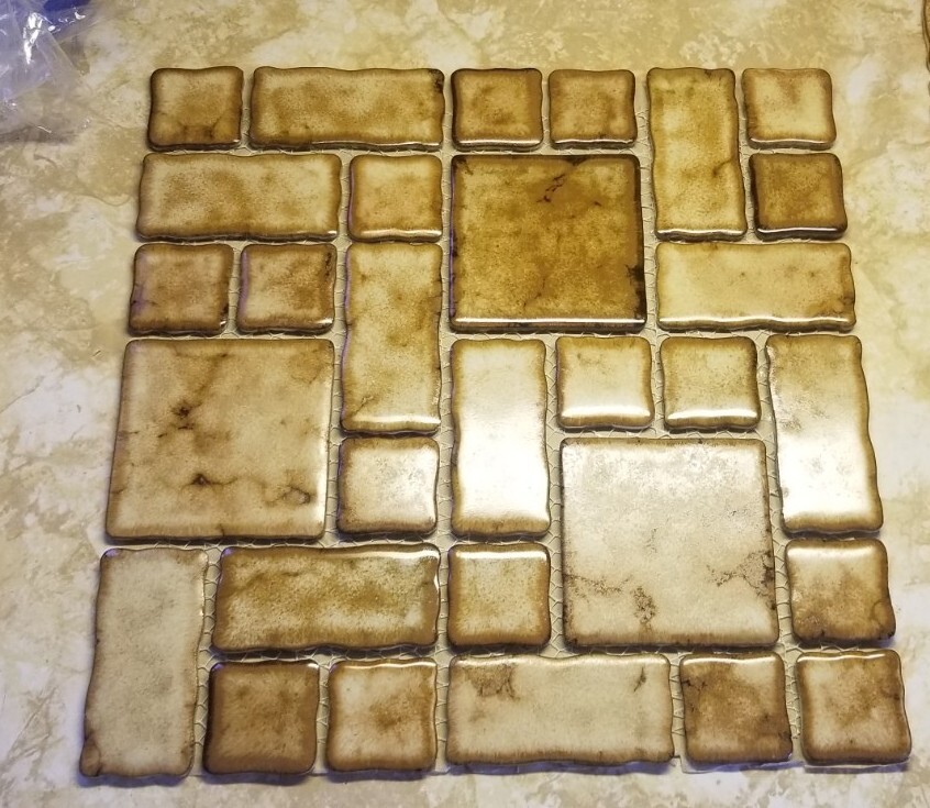 1 Sheet mesh 12 1/2″ various ceramic tiles Brown Wall Tile Backsplash strip
