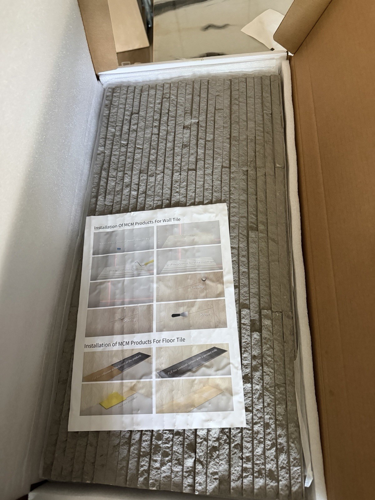 Quartizite 22.8” x 11.4” Matte Gray Natural Clay Flexible Stone Slate Wall Tiles