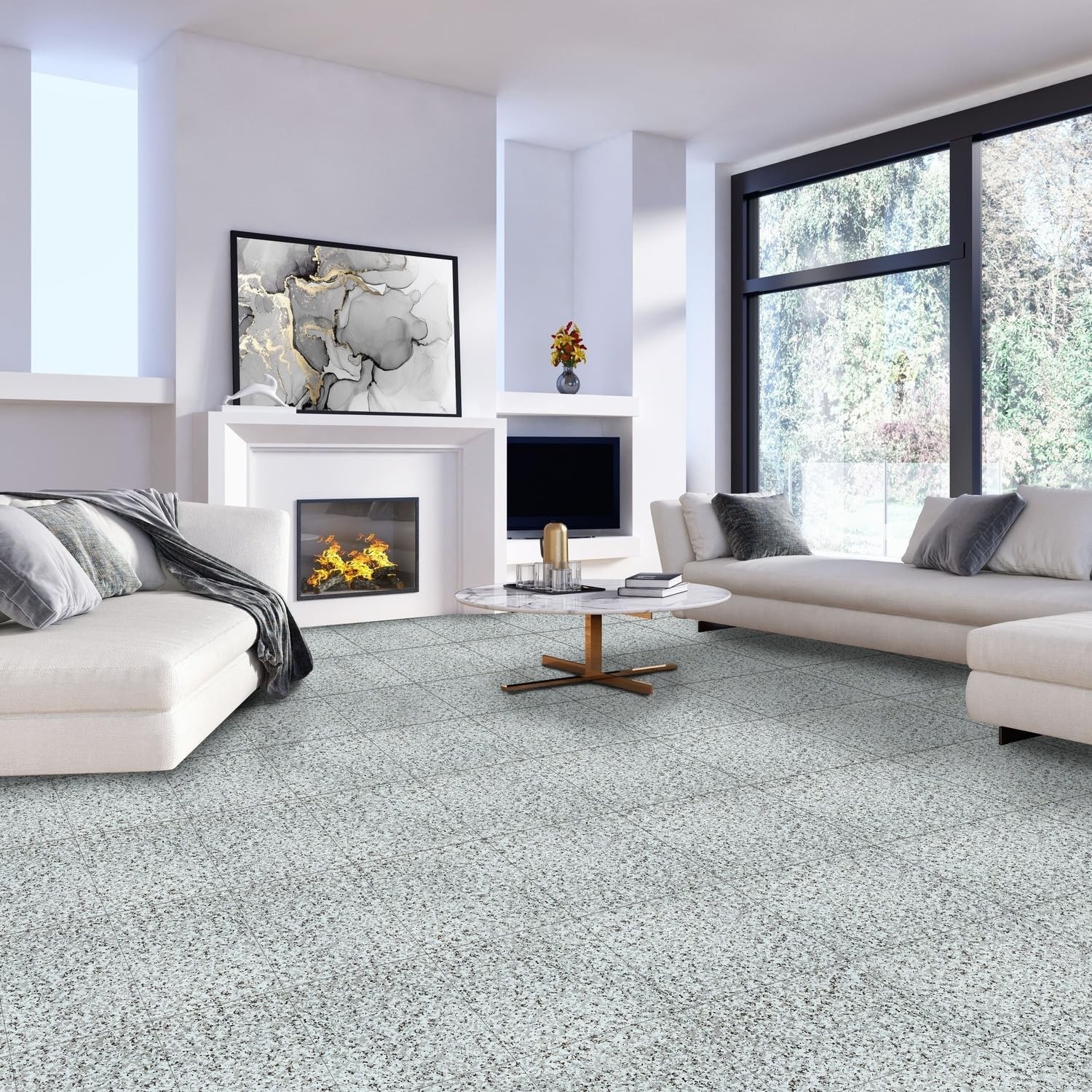 Nexus Vinyl Tiles, Peel & Stick Flooring, 20 Tiles, 12”x12”, Easy Installation