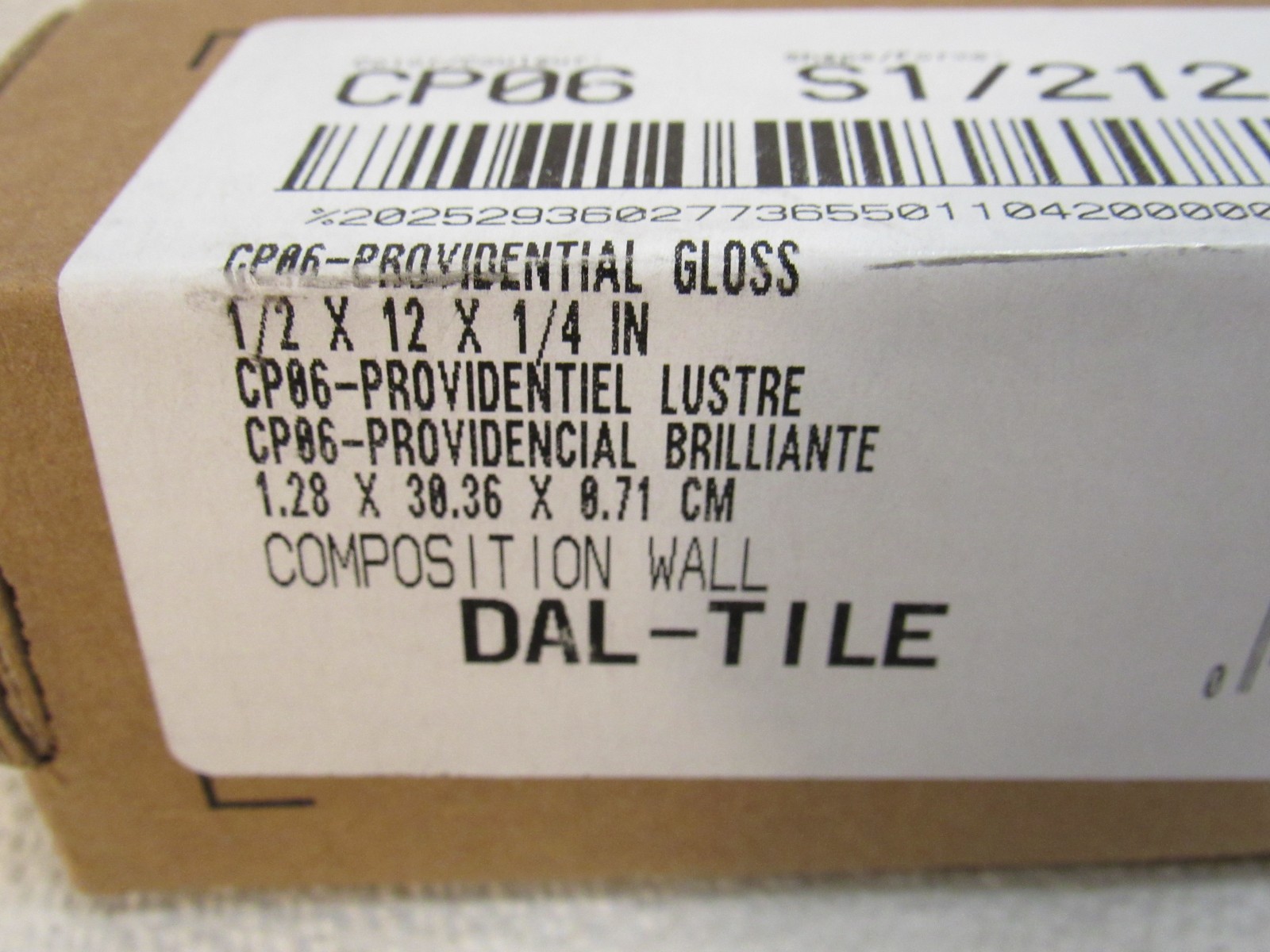 Dal-Tile Ceramic Trim “Jolly” CP06-Providential Gloss 12″x12″x1/4″ Pack of 12