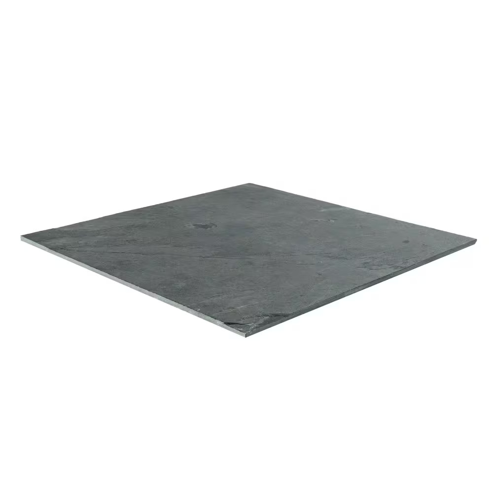 Montauk Black Slate Rectangle 18 In. X 36 In. Natural Textured Stone Look Floor