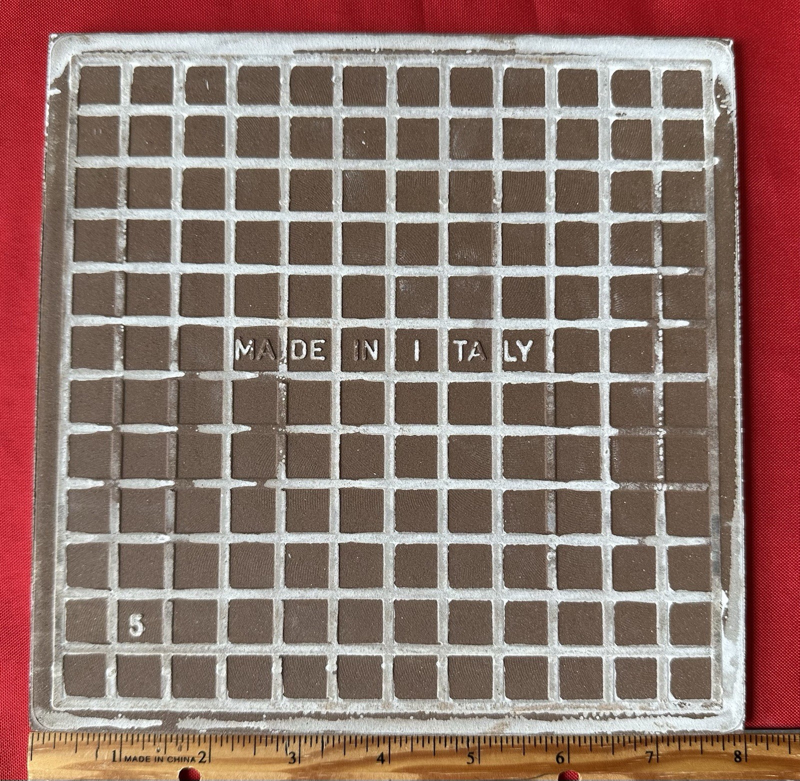 1 pc. White Ceramic Floor Tile: 8″ X 8″ Medium Textured, made in Italy, New