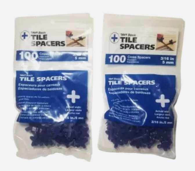 Tavy Basix Cross Tile Spacers 3/16in 5mm 200pc 2 Pack Brand New (2x 100pcs)