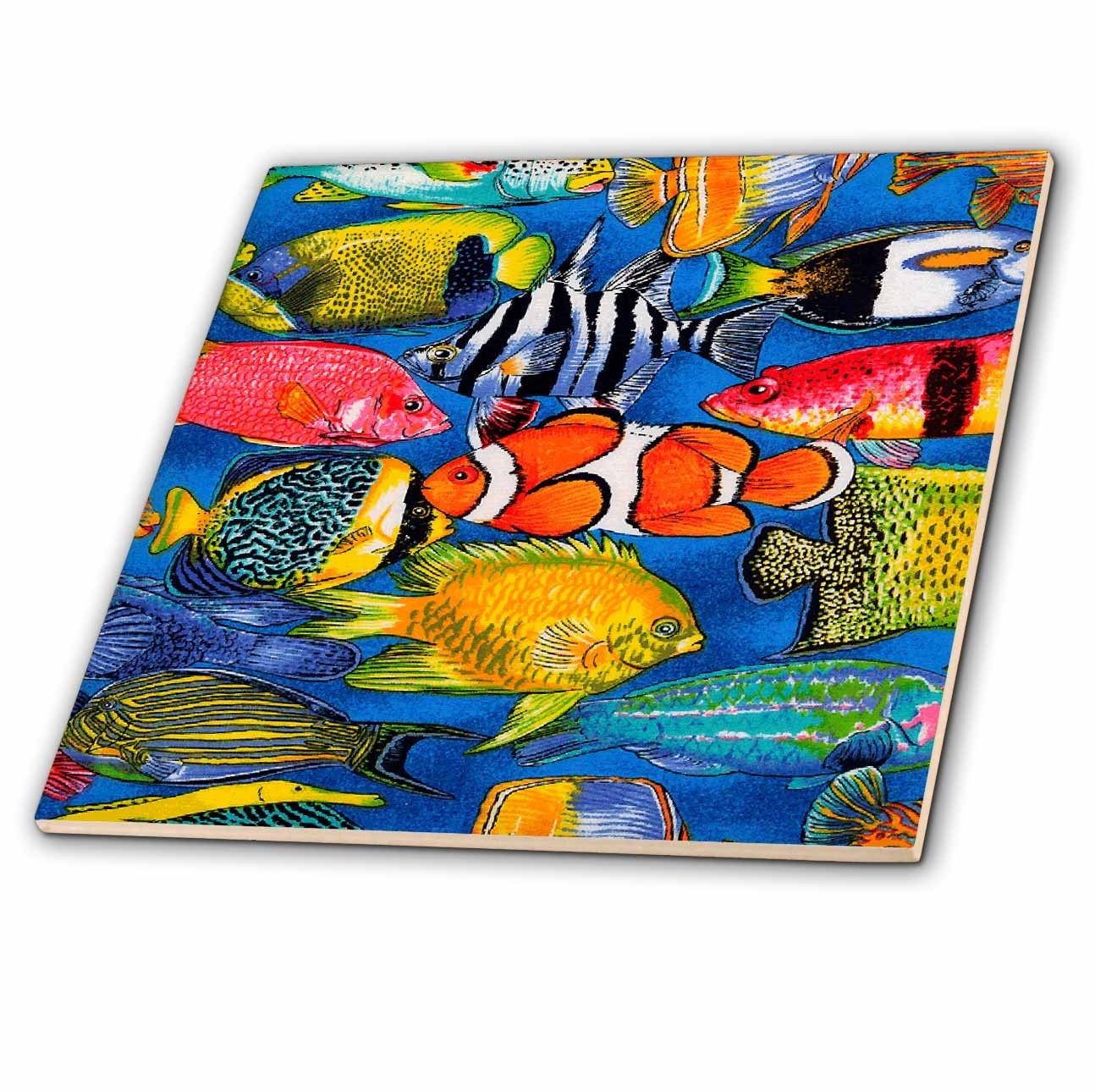 3dRose ct_5741_2 Tropical Fish-Ceramic Tile, 6-Inch