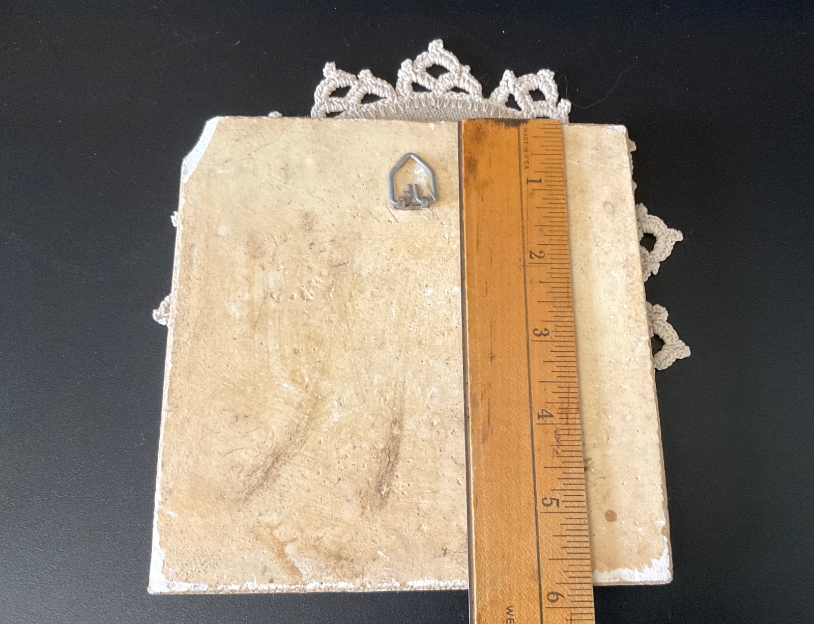 Vintage Tile Architectural Salvage Stone Cast Victorian Style 6” Rosette Tile