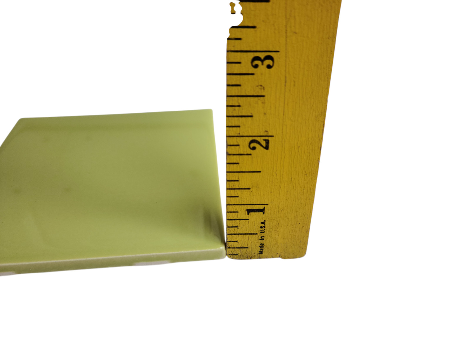 Lime Green Ceramic Tile Shower Backsplash 4.25 in Subway Mid Century Modern