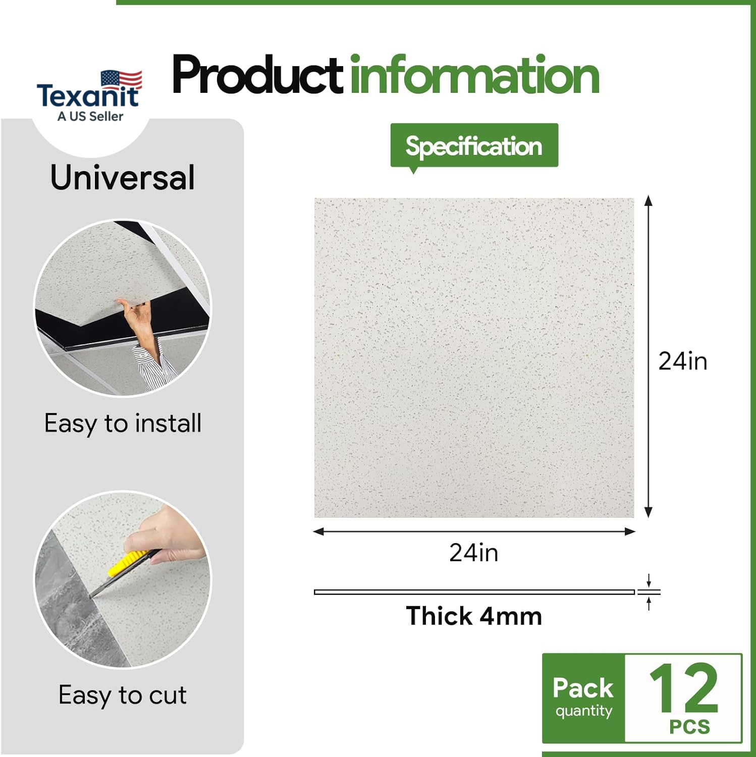 2Ft X 2Ft Printed Pro Ceiling Tiles Waterproof, Washable and Fire-Rated – High-G