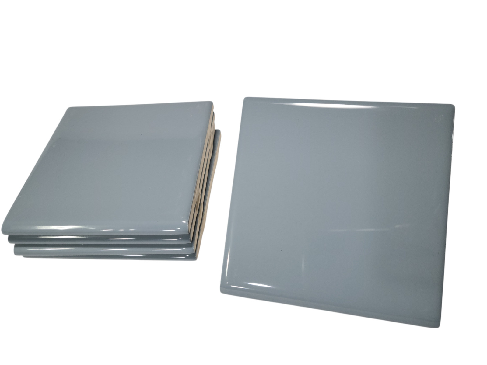 Blue Ceramic Tile 4.25 inch Bullnose Trim Edge Vintage Subway Square Color 0169