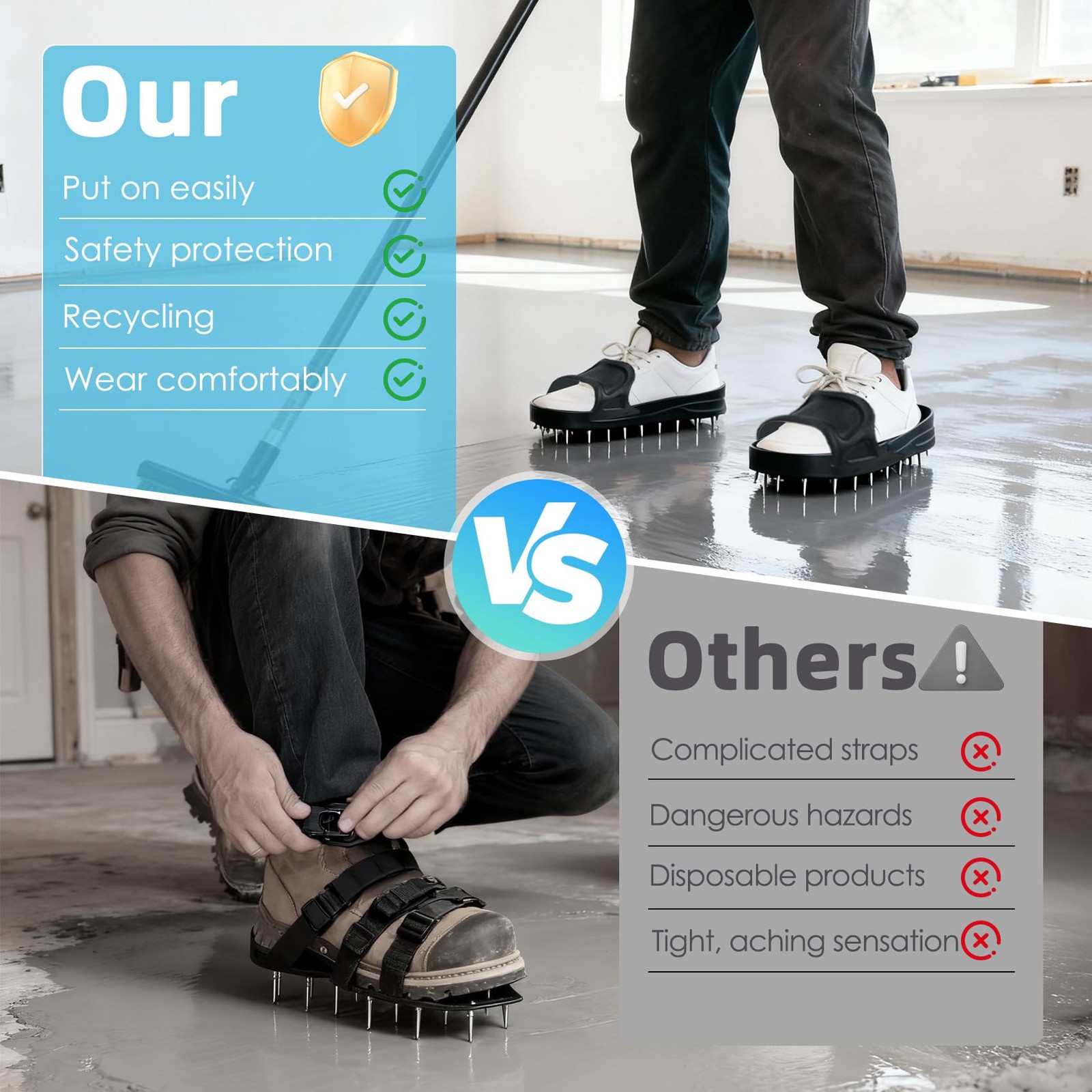 Epoxy Spike Shoes for Flooring, Spiked Shoes for Epoxy Coating and Resin Floo…
