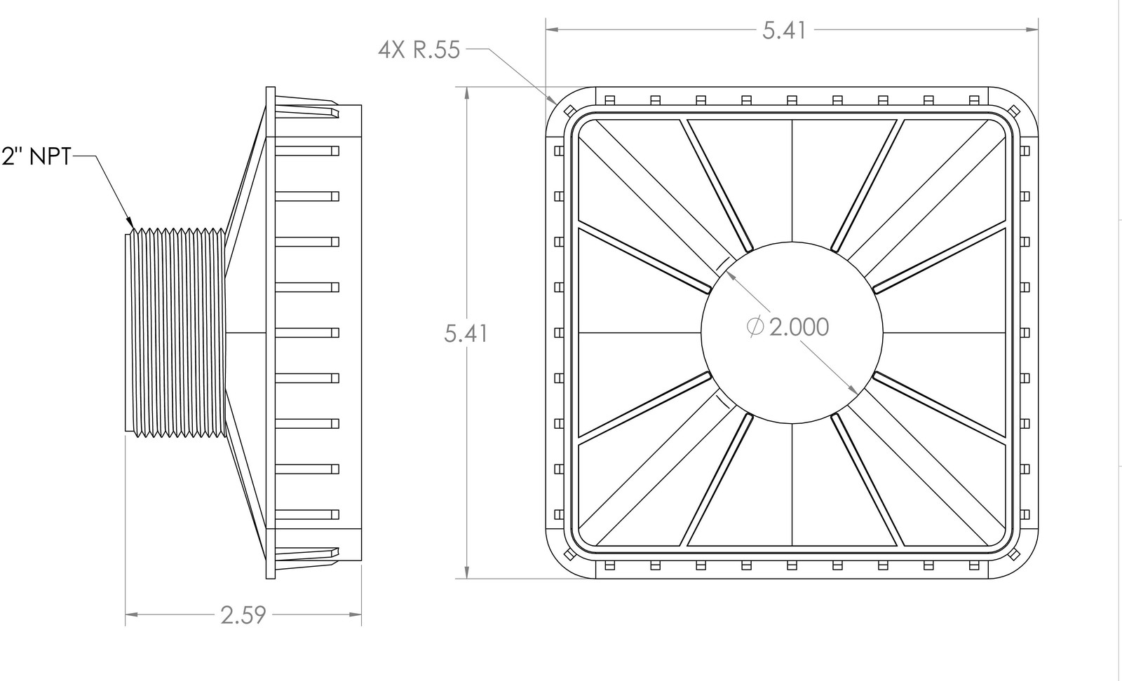 Tile Drain Insert 5 in Square Shower Drain Available In 4 Colors, Made in the US