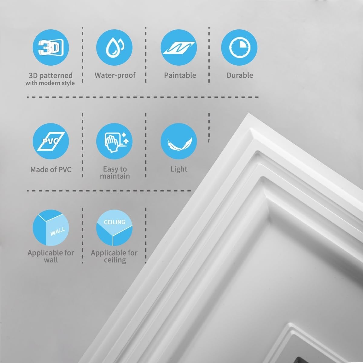 Durable Water-Resistant Drop Ceiling Tiles, 96 Square Feet Coverage, 12-Pack