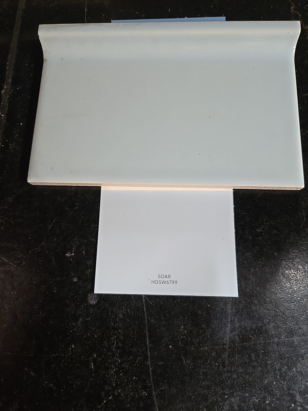 Vintage 6 1/8″ X 3 7/8″ NOS Cove Base Blue Tile