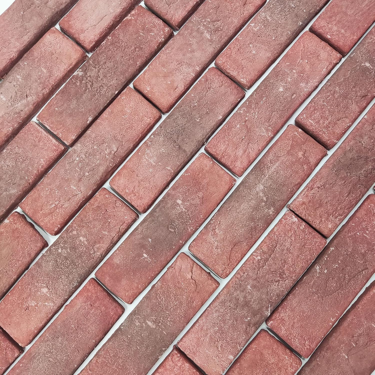 20 Red Thin Wall Brick Veneers, 2.4″ X 7.9″ for Interior and Exterior Use