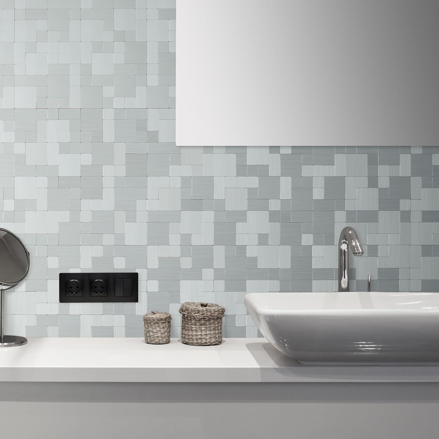 Modern Stainless Steel Backsplash Tiles