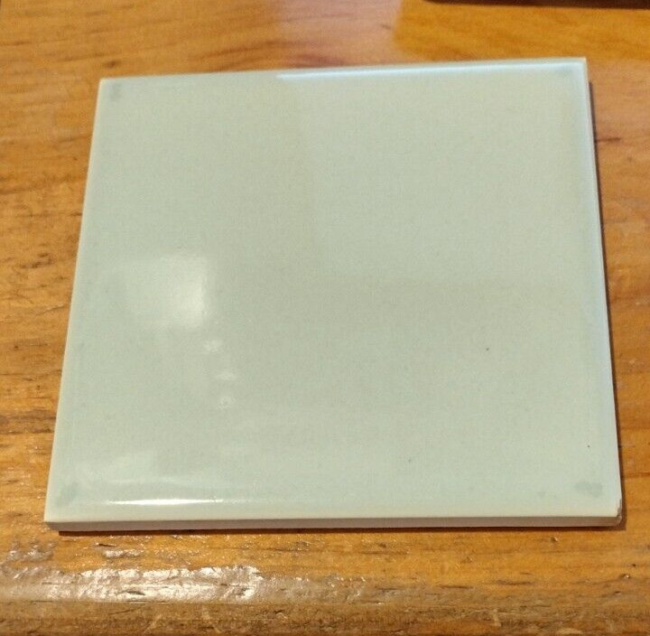 1 Tile Mosaic USA 4-3/8″ Sq. Gloss Tea Pale Green Ceramic Wall 1950 Vintage MCM