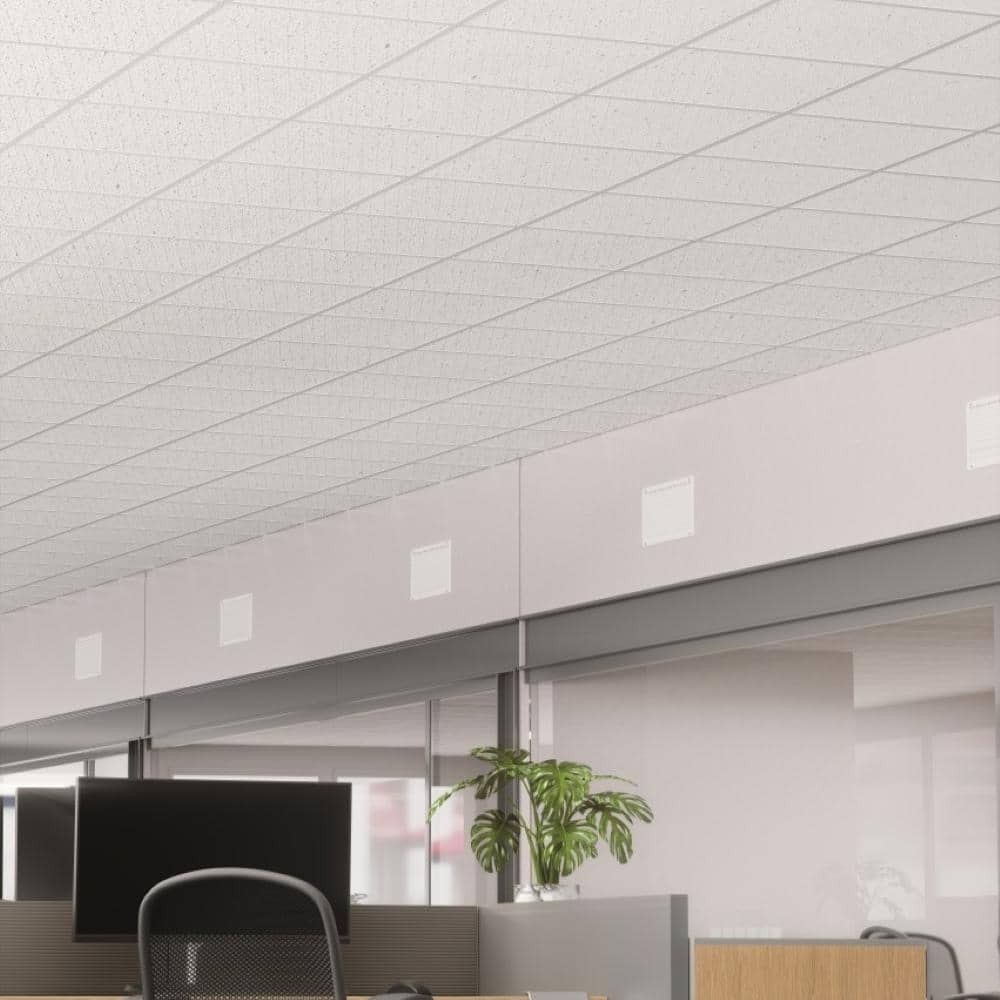 2X2 Ft. Radar Basic White Square Edge Lay-In Ceiling Tile Case of 4 (16 Sq. Ft.)