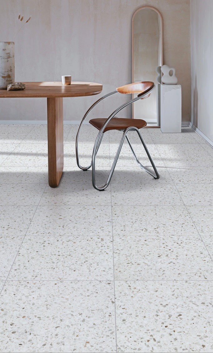 COREtec VV840-12273 CT Tile 18″ x 36″ Smooth Vinyl Flooring – – Vivara Terrazzo