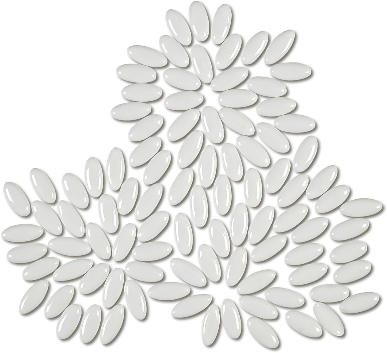 Elegant White Flower Mosaic Tiles – 5 Sheets for Kitchen & Bathroom Decor