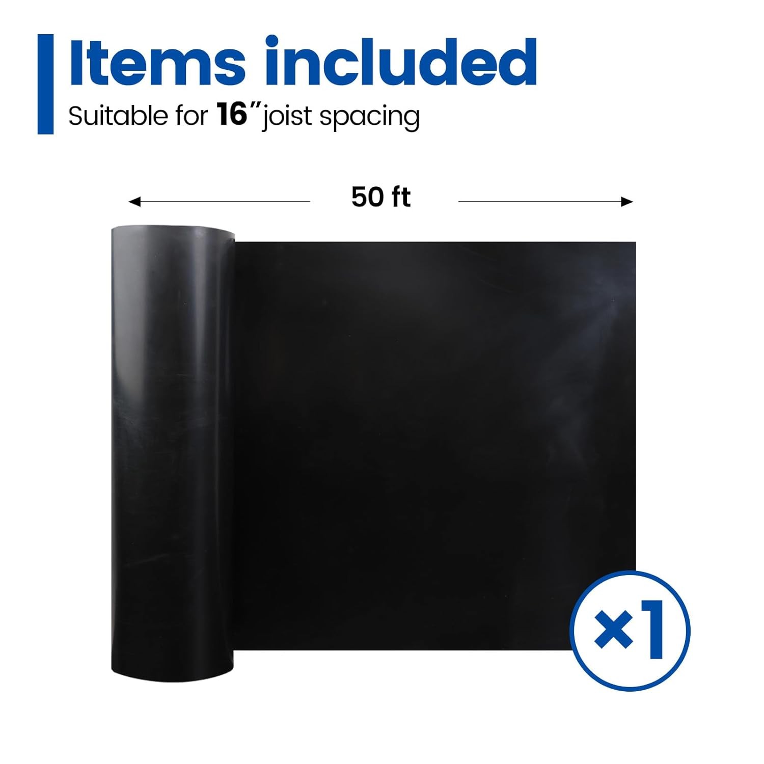 1PCS 50FT Black under Deck Drainage System Trough HDPE Waterproofing Membrane Fi