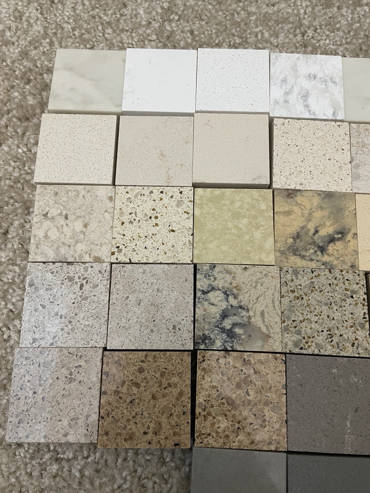 DuPont Zodiaq Quartz 32 Pc 2×2 Countertop Tile Sample Lot Quartz Swatches Corian