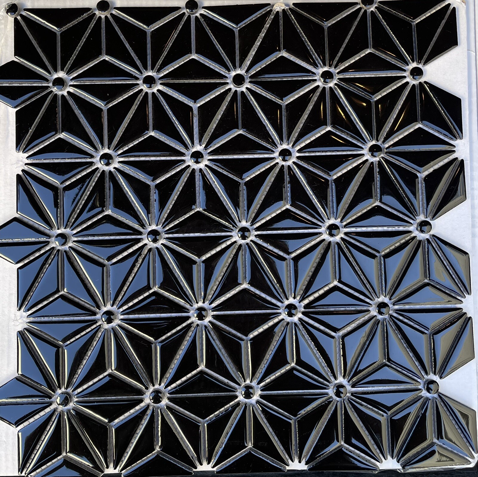 Black Ceramic Triangle Geometric Mosaic