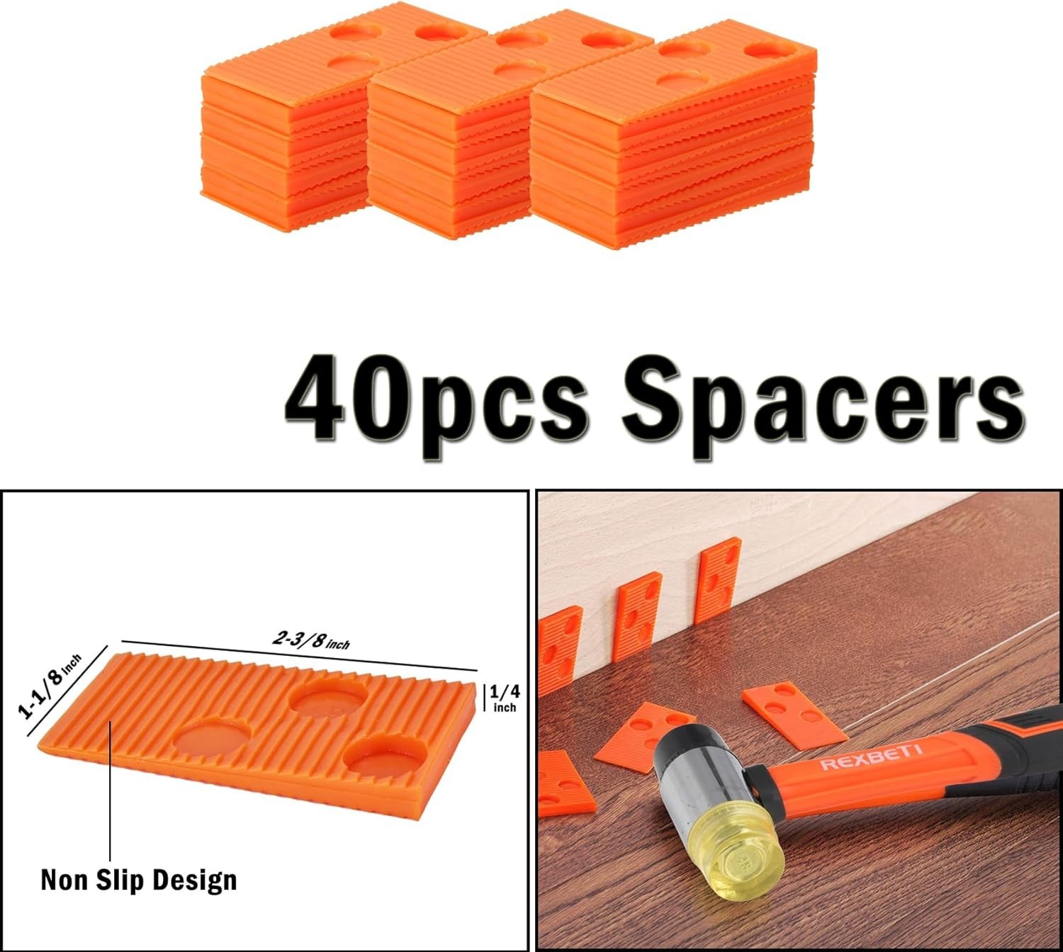 43-Piece Flooring Installation Kit – Mallet, Block & 40 Spacers Included