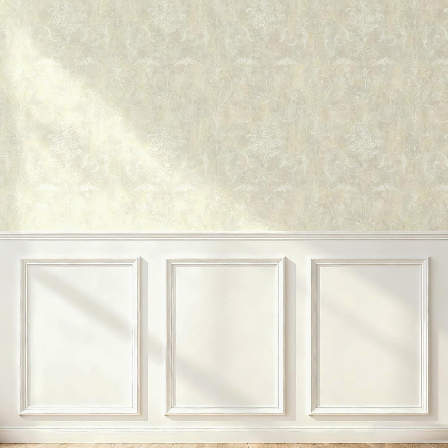 Peel and Stick Wainscoting Panels, 3 Set 20″X27″ Wall Molding + 2Pcs Chair Rail
