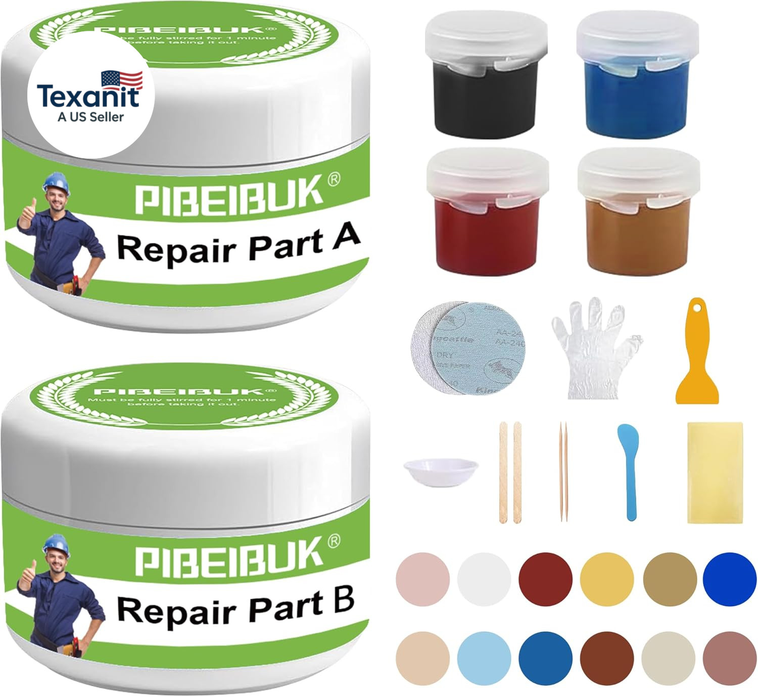 Surface Repair Kit for Tubs, Tiles, Countertops – Fixes Chips, Cracks, Scratches