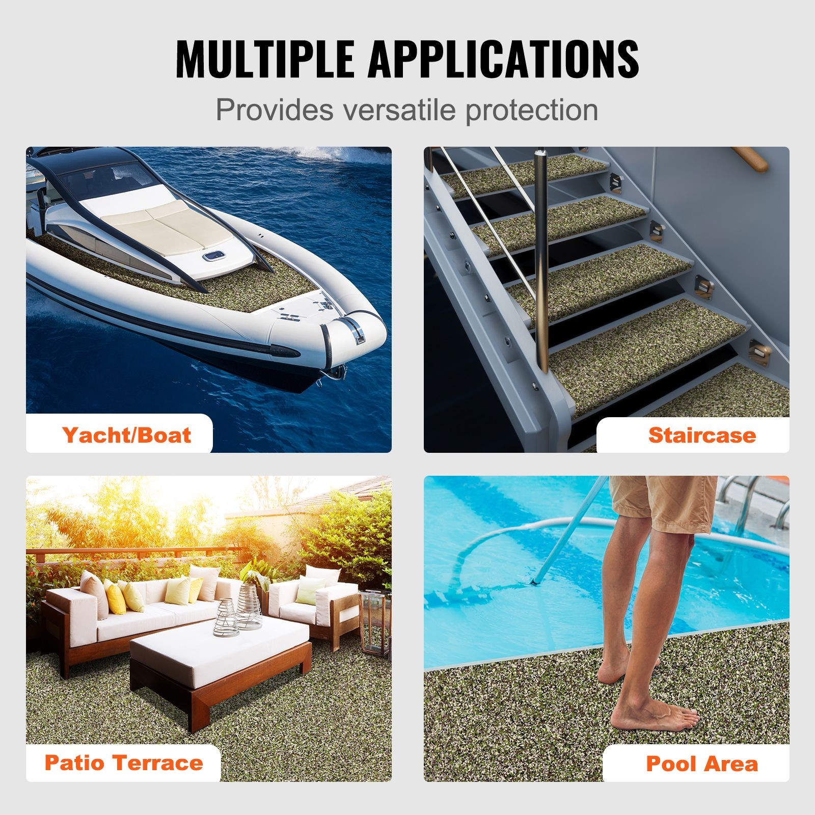 Boat Flooring, EVA Foam Boat Decking 94.5″ x 23.6″, Non – Slip Self – Adhesive