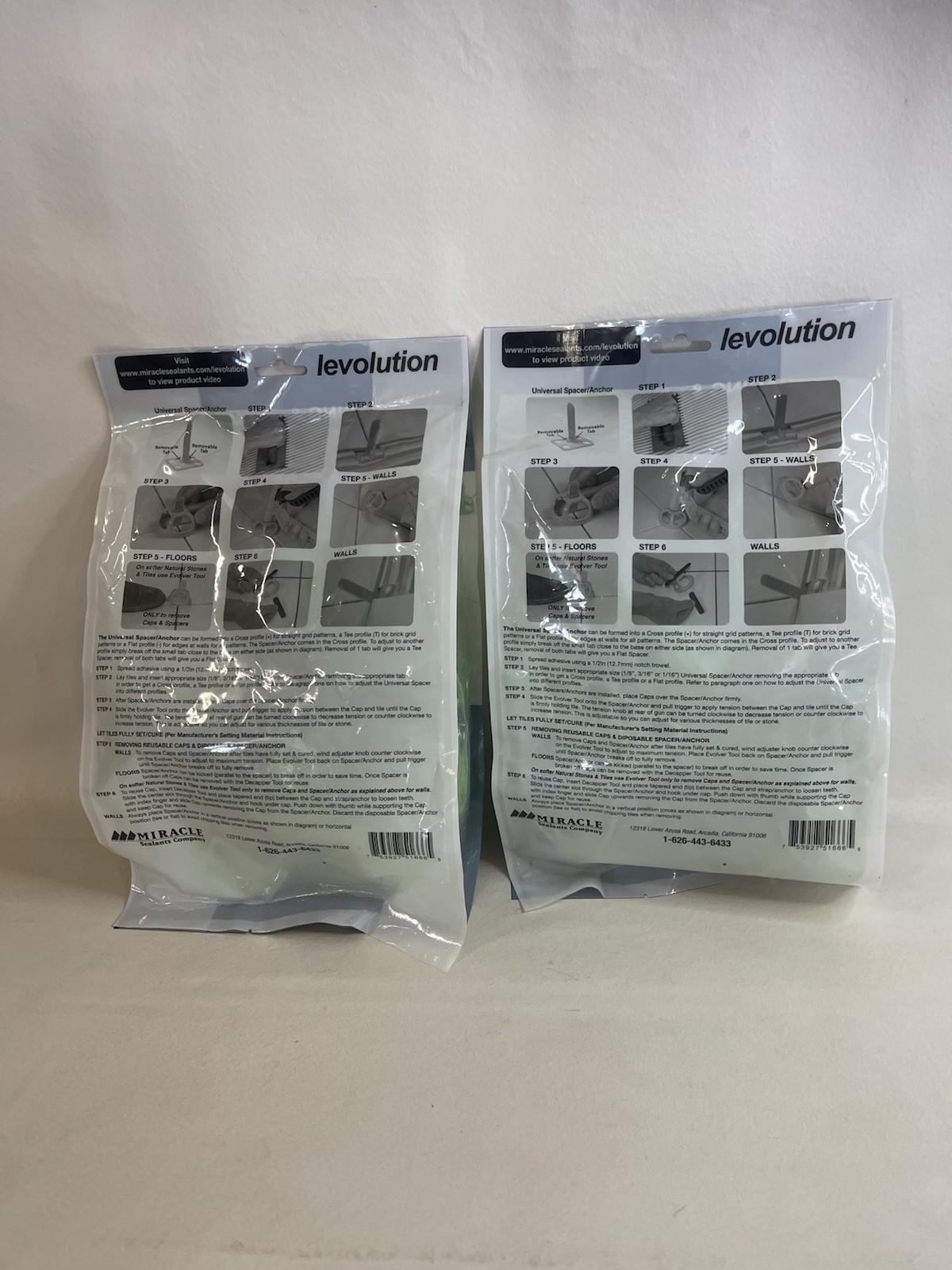 Levolution Universal Tile Spacing Leveling System Flat Part A 1/16 in 2×50 Pack