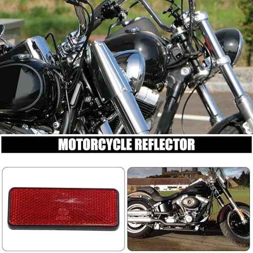 4 Pcs 87.5x34mm Plastic Universal Rectangular Reflective Warning Reflector Red