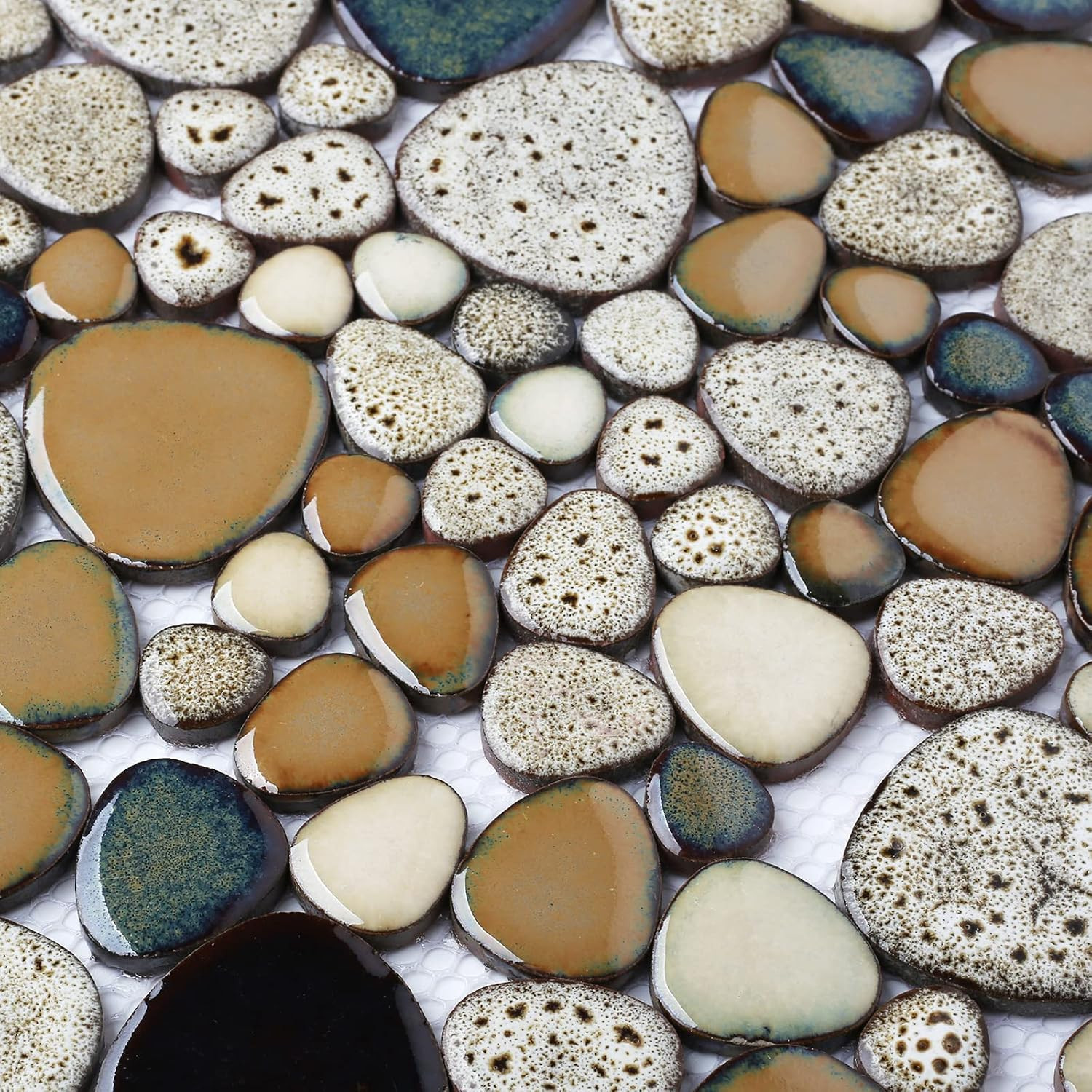 Parrotile Pebble Shower Floor Tile Bathroom Beige Wall Backsplash Mosaic Tiles (