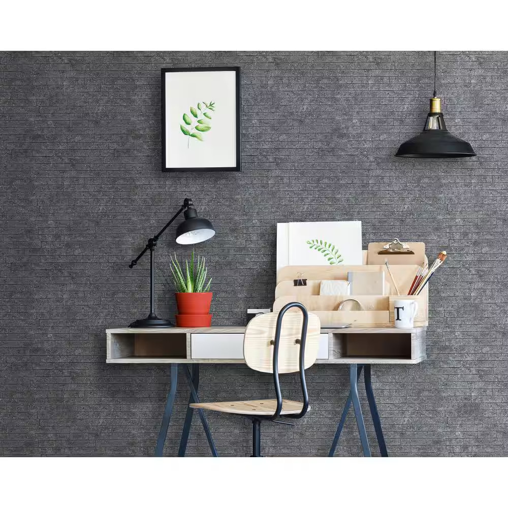 24 In. X 24 In. Ledge Stone PVC Seamless 3D Wall Panels in Dark Urban Cement (9-