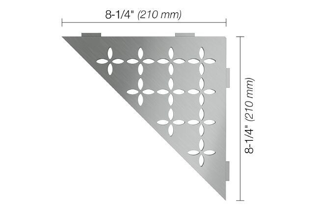 Schluter SHELF-E – Triangular Floral Design – Brushed Stainless Steel – SES1D5EB
