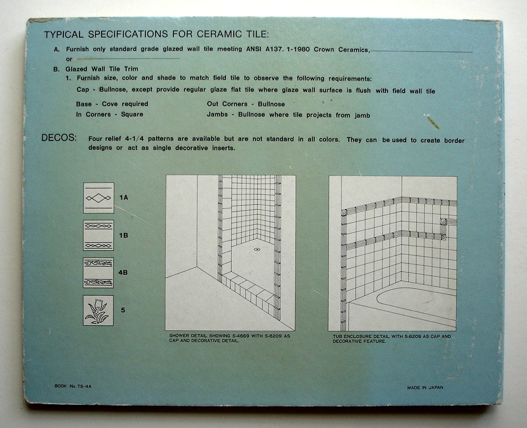 VTG Crown Tileshop Sample Book Glazed Wall Tile: Bright & Matte Standard Colors