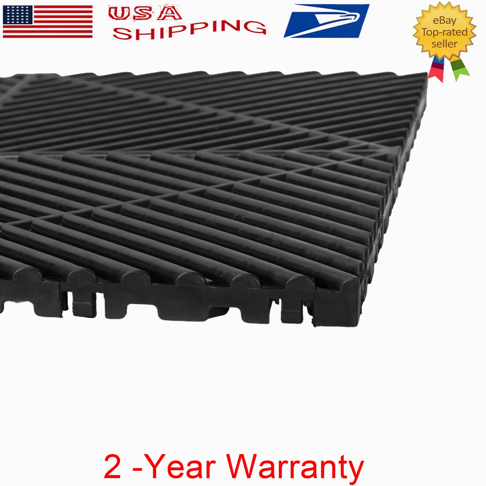 50Pcs Garage Floor Tiles Interlocking PVC 15.75”x15.75” Vented Water Drainage