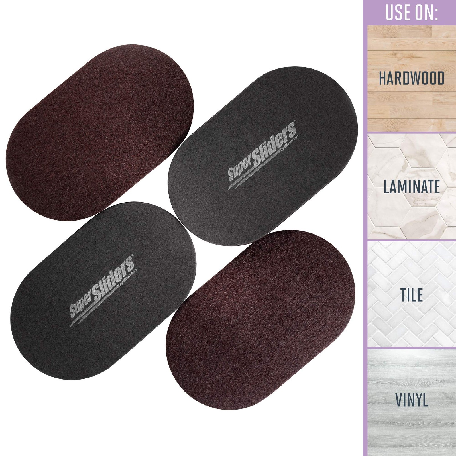 Super Sliders 9 1/2” x 5 3/4” Reusable XL Heavy Furniture Sliders, F