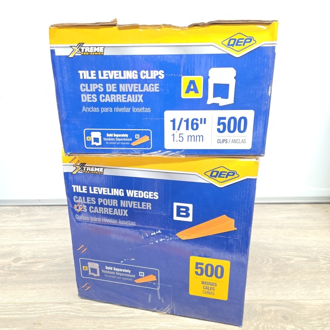 QEP Xtreme Tile Leveling System Part A 1/16″ + Part B Wedges 500 Pack Per Box