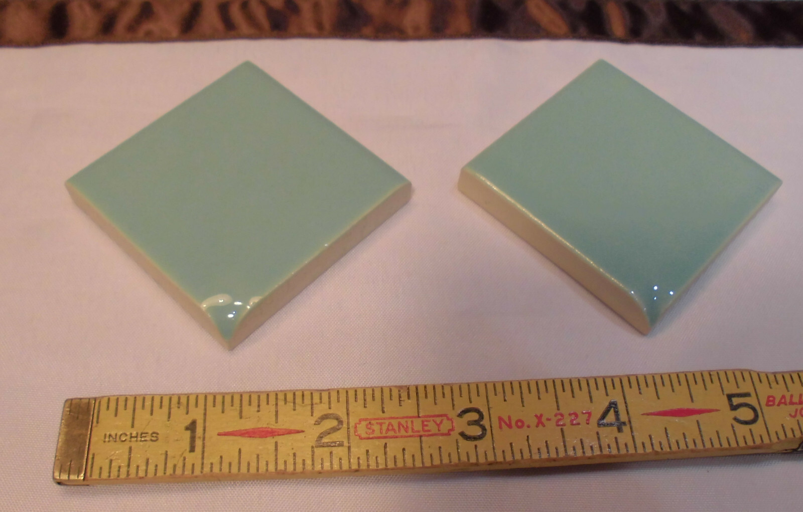 2 pcs. Fern Green 2″ X 2″ Glossy Ceramic Surface Bullnose Inside Corner Tiles