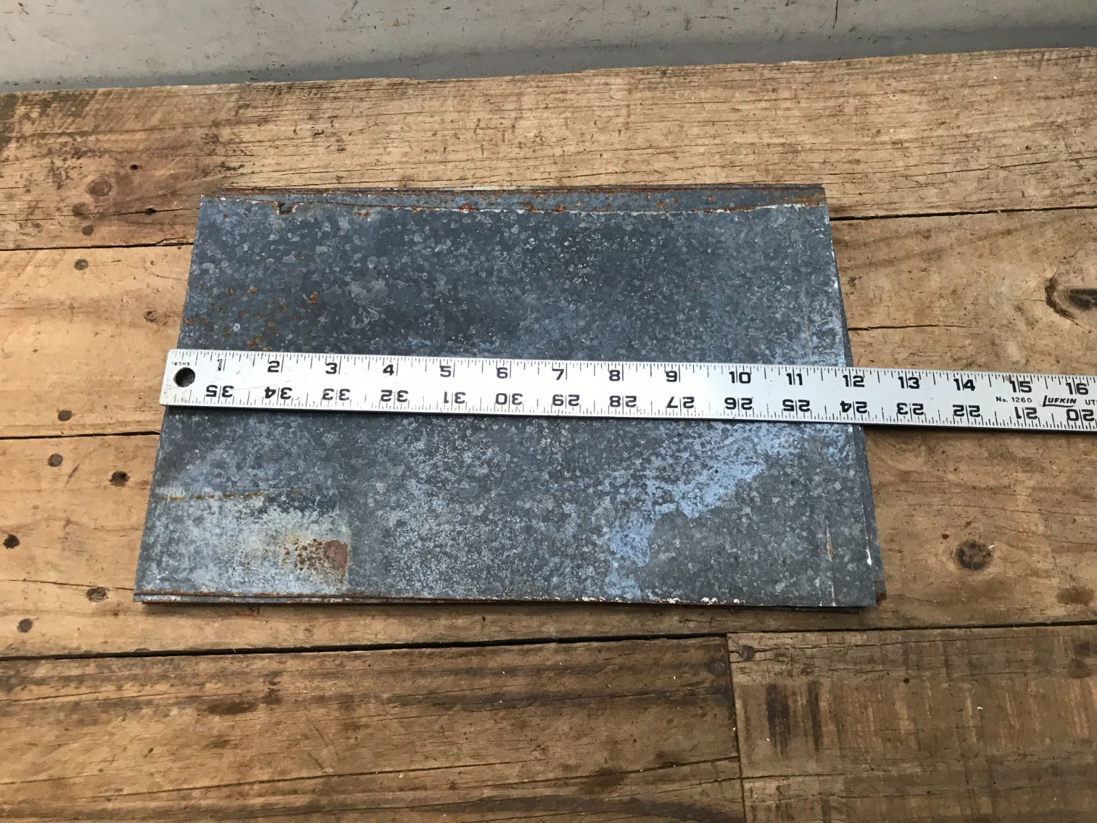 10 Rusty Galvanized Patina Sheet Metal 12″ x 7 1/2 – 8″ Wall Tile Art Garden (F)