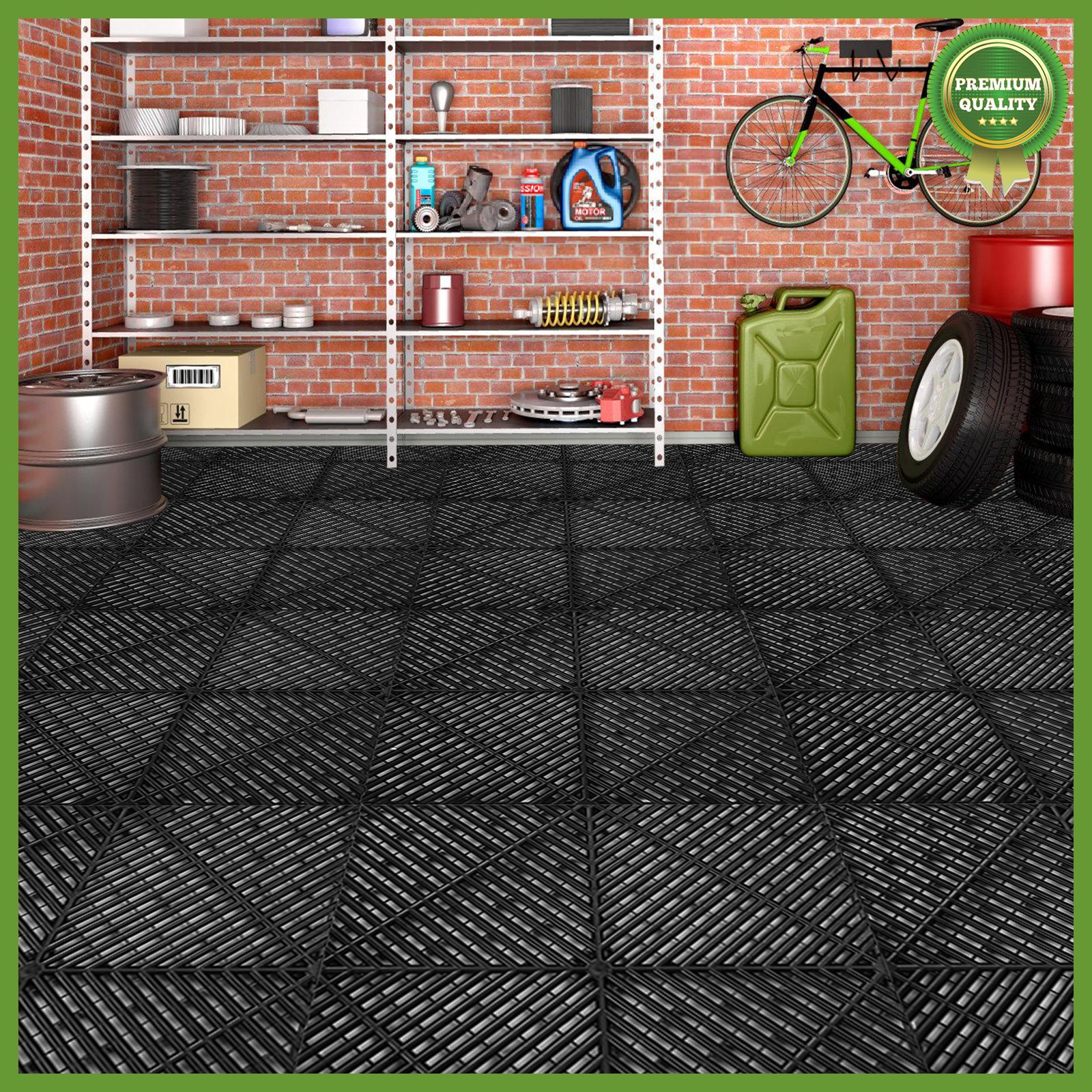 Garage Floor Tiles Interlocking 25 Pack Flooring Tiles 15.75×15.75″ For Patio