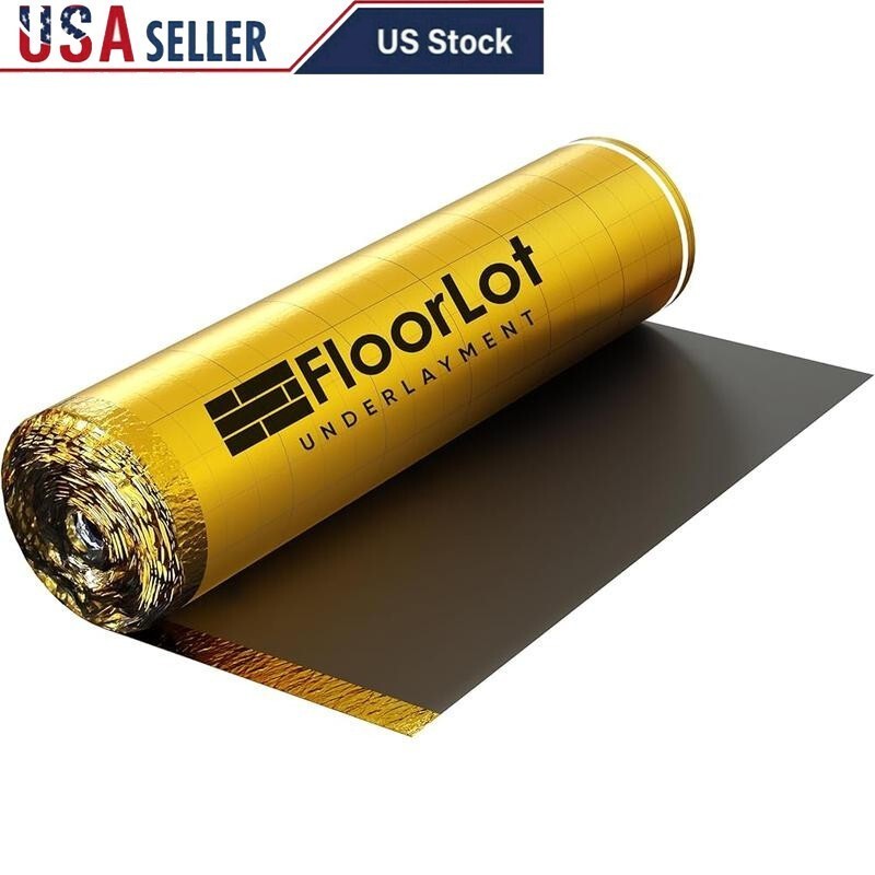 Premium Floor Underlayment 200sqft Roll 3mm Thick Moisture Barrier Soundproofing